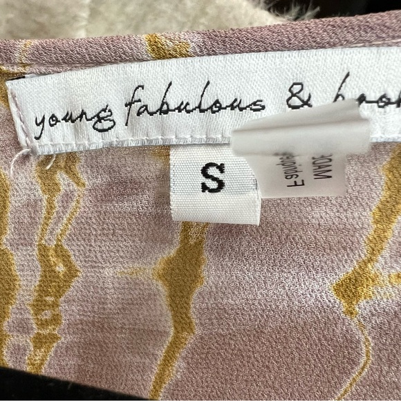 YOUNG, FABULOUS, AND BROKE Gold Batik Maxi Dress, S - Picture 10 of 10